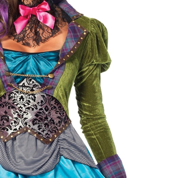 Women’s Deluxe 3 Piece Mad Hatter Dress - Picture 3 of 5